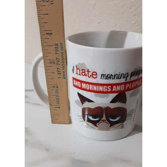 Ganz Grumpy Cat Coffee Tea Cup Mug I hate morning people and Mornings and People - Picture 8 of 9